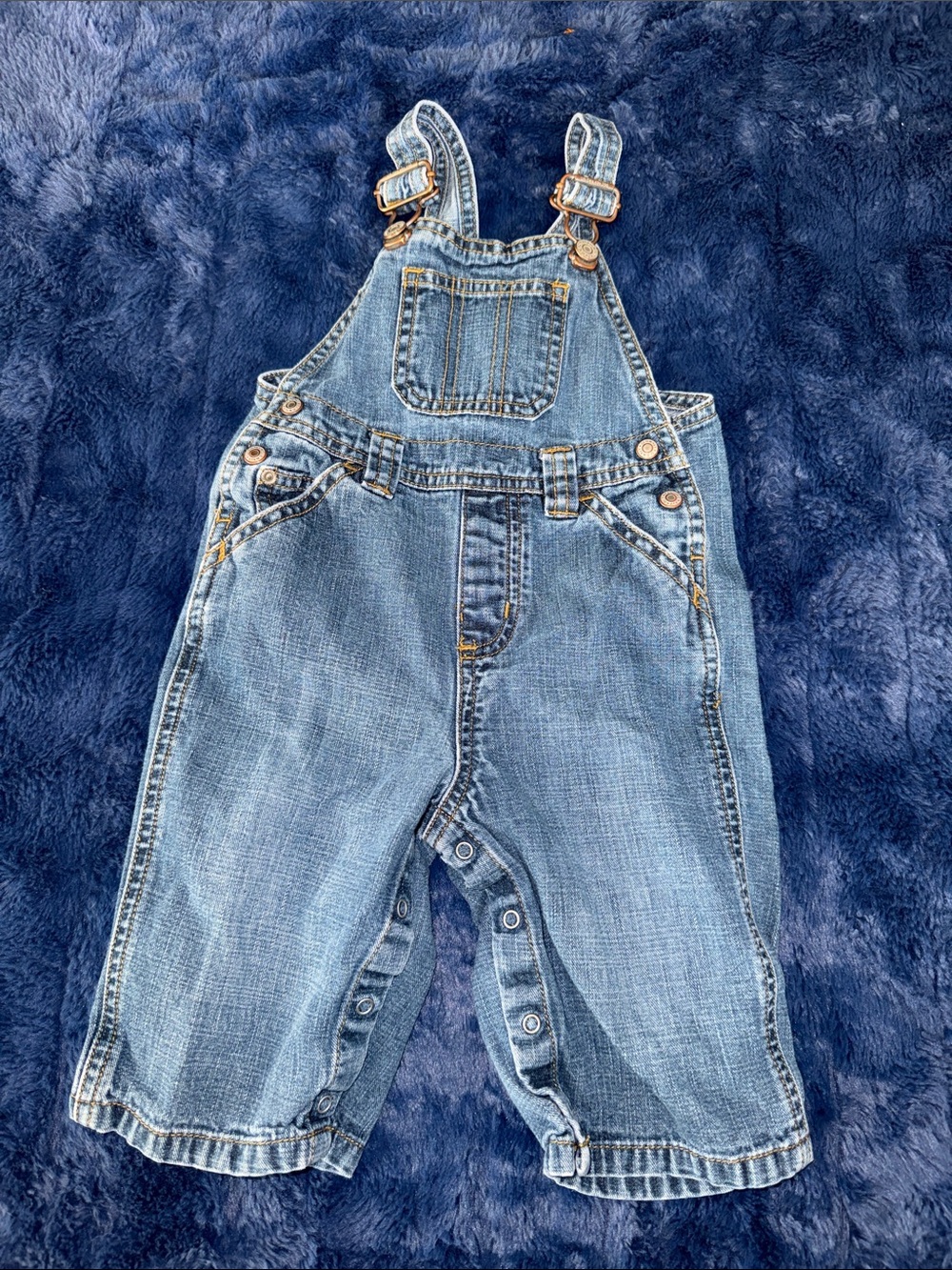 6-12m Old Navy Denim Blue Denim Kids' Overalls - Classic carpenter